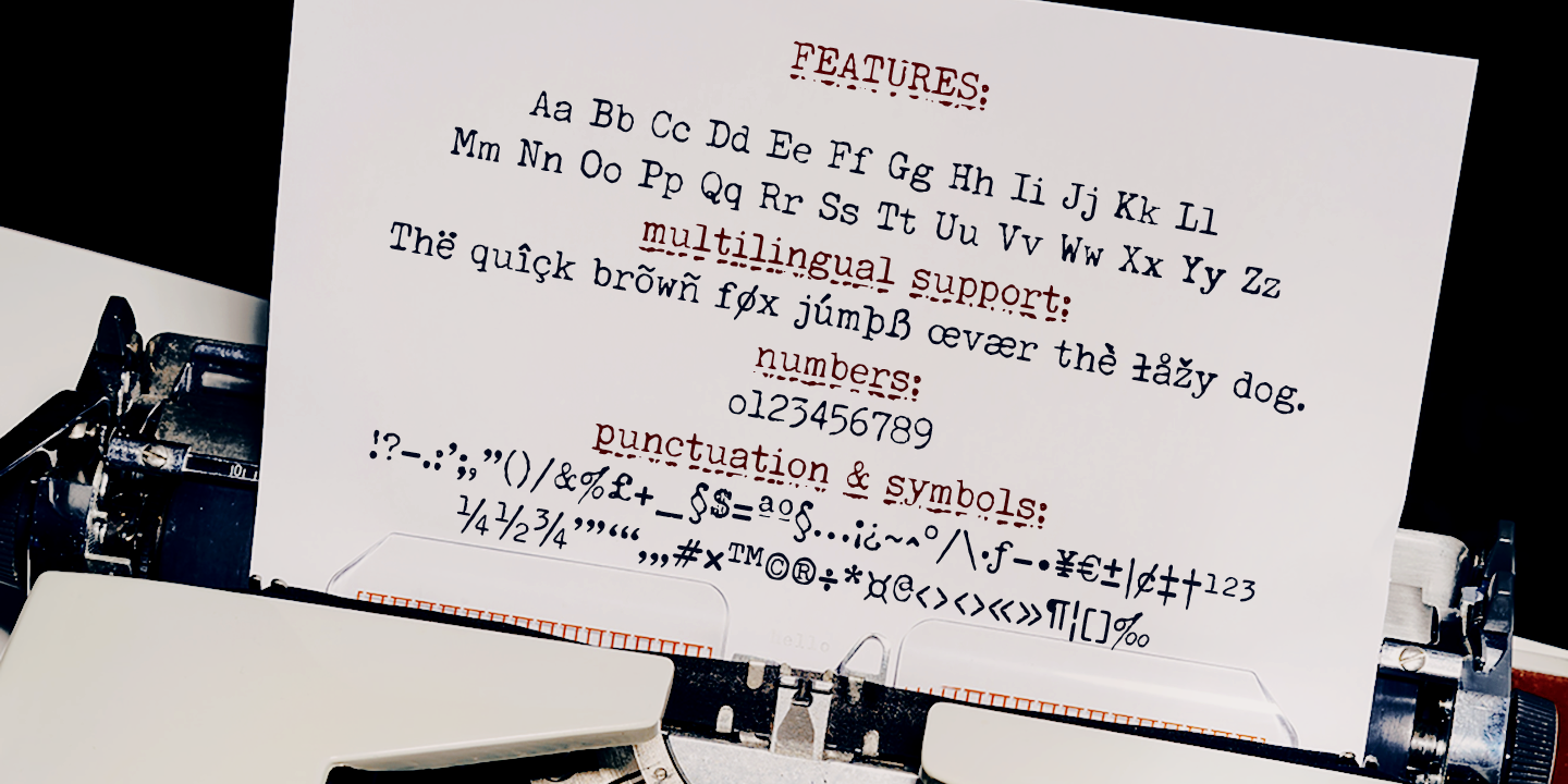 Example font Secretary Typewriter #5